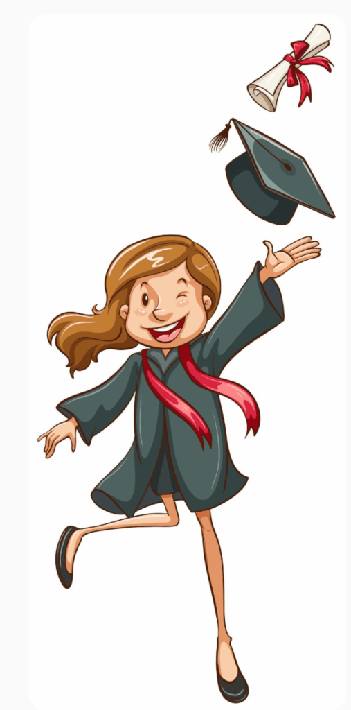 Une alternante qui exulte de joie ! Une alternante heureuse lors de la remise des diplômes
