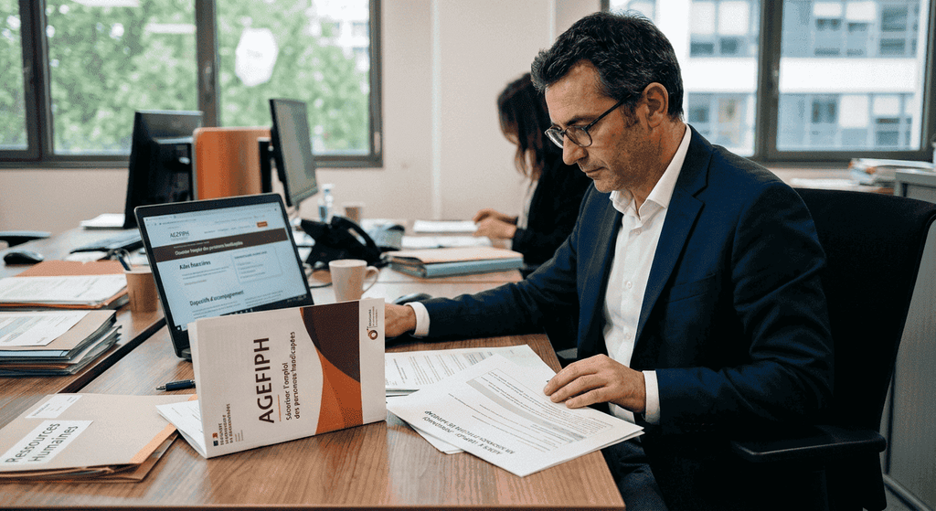 Un directeur qui étudie les aides AGEFIPH