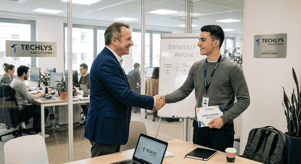 Un alternant intégré dans une entreprise