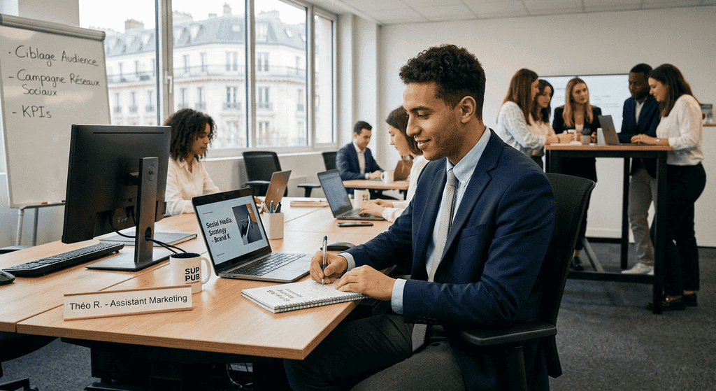 Un alternant recruté en études de marketing Un alternant en formation de marketing