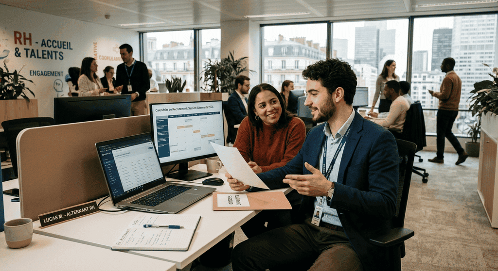 Un alternant qui se forme aux ressources humaines Un alternant en formation de ressources humaines