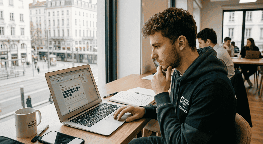 Un jeune alternant qui améliore son profil LinkedIn Un jeune alternant qui optimise son profil Linkedin